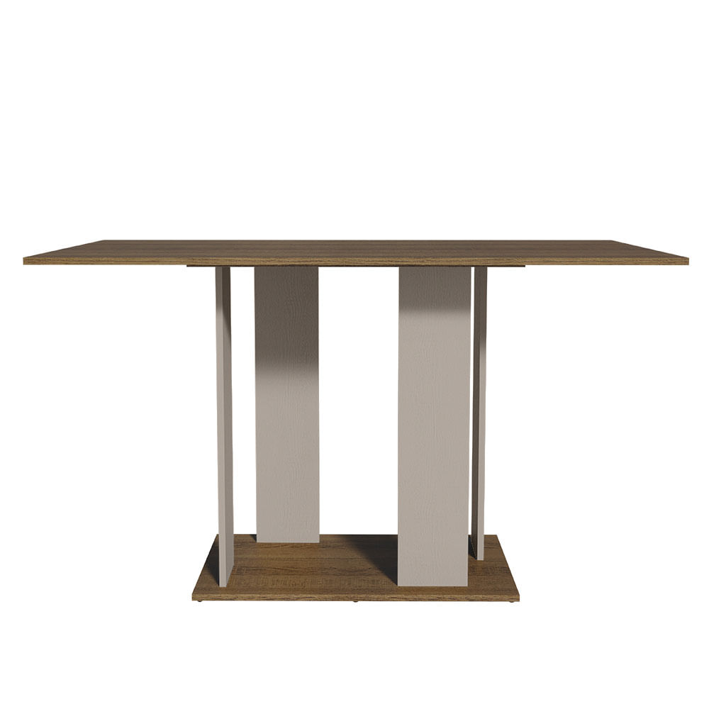 Encontraproduto.com.br - Mesa de Jantar Retangular com Tampo de Madeira Rustic/Crema 5327 Madesa