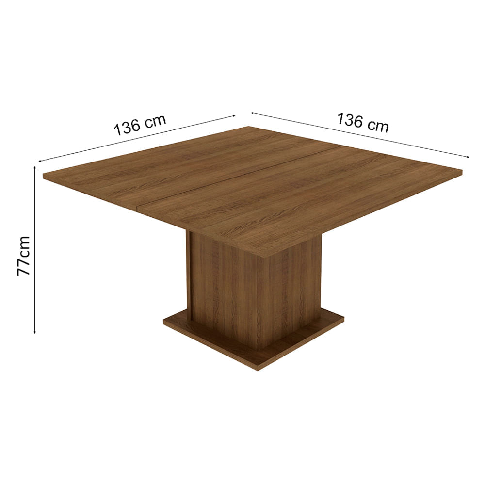 Encontraproduto.com.br - Conjunto Sala de Jantar Mesa Tampo de Madeira 8 Cadeiras Rustic/Crema/Bege Marrom Marisa Madesa