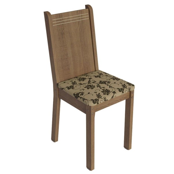 Encontraproduto.com.br - Conjunto Sala de Jantar Mesa Tampo de Madeira 6 Cadeiras Rustic/Crema/Bege Marrom Sharon Madesa