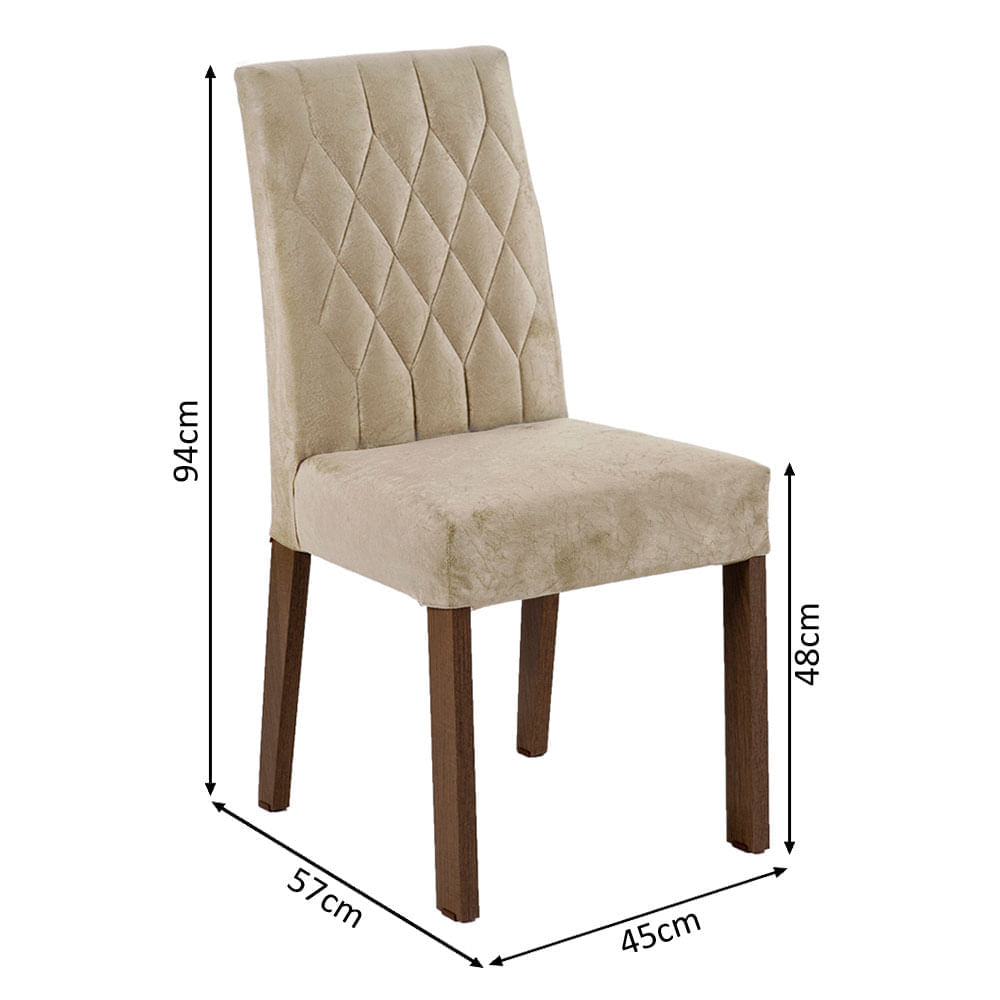Encontraproduto.com.br - Sala Jantar Mesa Tampo Madeira 8 Cadeiras Leila Madesa Ri Cor Rustic/Imperial Desenho do tecido das cadeiras Liso