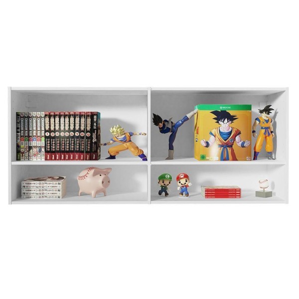 Encontraproduto.com.br - Armário Aéreo para Quarto com Nicho e Prateleira 120cm Branco Madesa