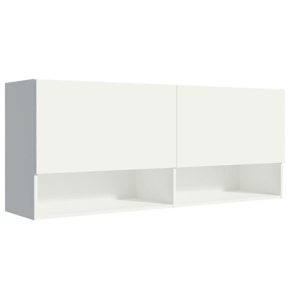 Encontraproduto.com.br - Armário Aéreo para Quarto com Nicho e Prateleira 120cm Branco Madesa