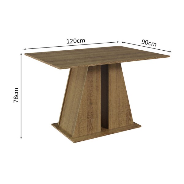 Encontraproduto.com.br - Conjunto Sala de Jantar Mesa Tampo de Madeira 4 Cadeiras Rustic/Bege Marrom Sophie Madesa