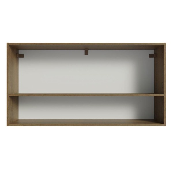 Encontraproduto.com.br - Armário Aéreo Cozinha 105cm 2 Portas 1 Nicho Rustic/preto Emilly Madesa Rustic/preto