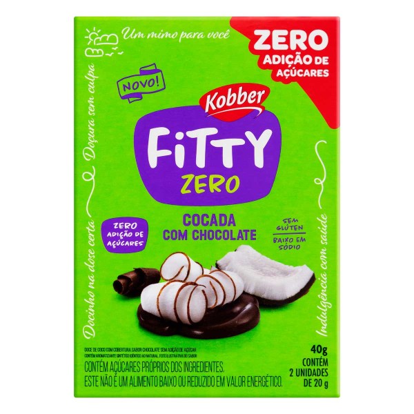 Encontraproduto.com.br - Pack Cocada com Chocolate Fitty Caixa 40 g com 2 Unidades