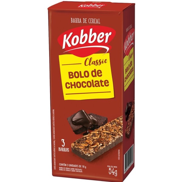 Encontraproduto.com.br - Cereal Barra Kobber Classic 54g Bolo Chocolate