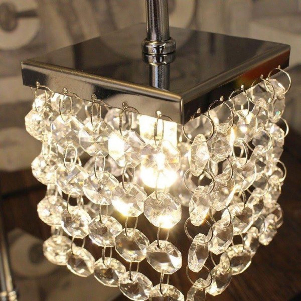 Encontraproduto.com.br - Luminária De Mesa Abajur De Cristal Legítimo Nara Cromado Pa