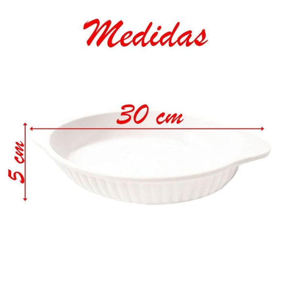 Encontraproduto.com.br - Kit 02 Travessas Melamina Oval Branca 1litro