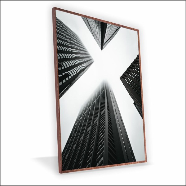 Quadro Céu Do Condomínio Vinil Sem Vidro Tamanho-moldura 60x40 Baixa Cor Madeira