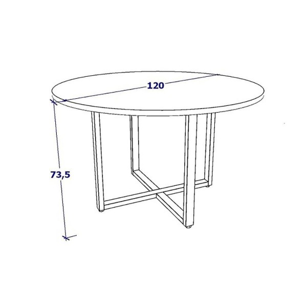 Encontraproduto.com.br - Mesa De Reunião Industrial Mac Br 1,20 M Pé Metal F5 Office Macadâmia Com Branco