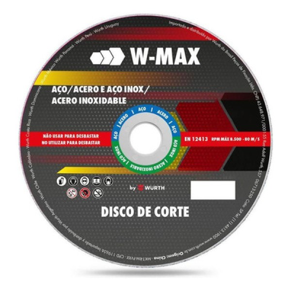 Disco de Corte 115x1,0x22,23mm Wurth