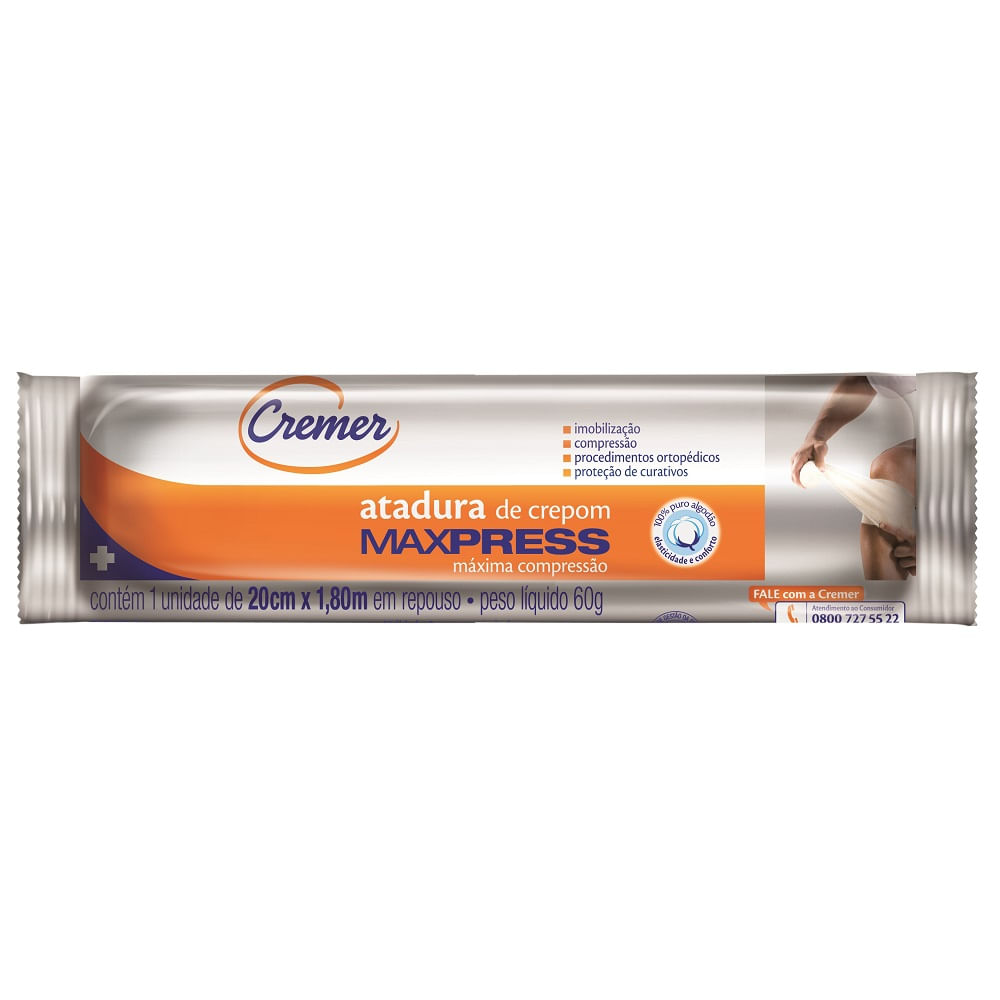 Encontraproduto.com.br - Atadura De Crepom Maxpress Cremer 12cm X 1,80m Com 1 Unidade