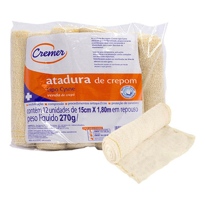 Atadura de Crepom Tipo Cysne 13 fios Cremer - 15cm x 1,80m - unidade