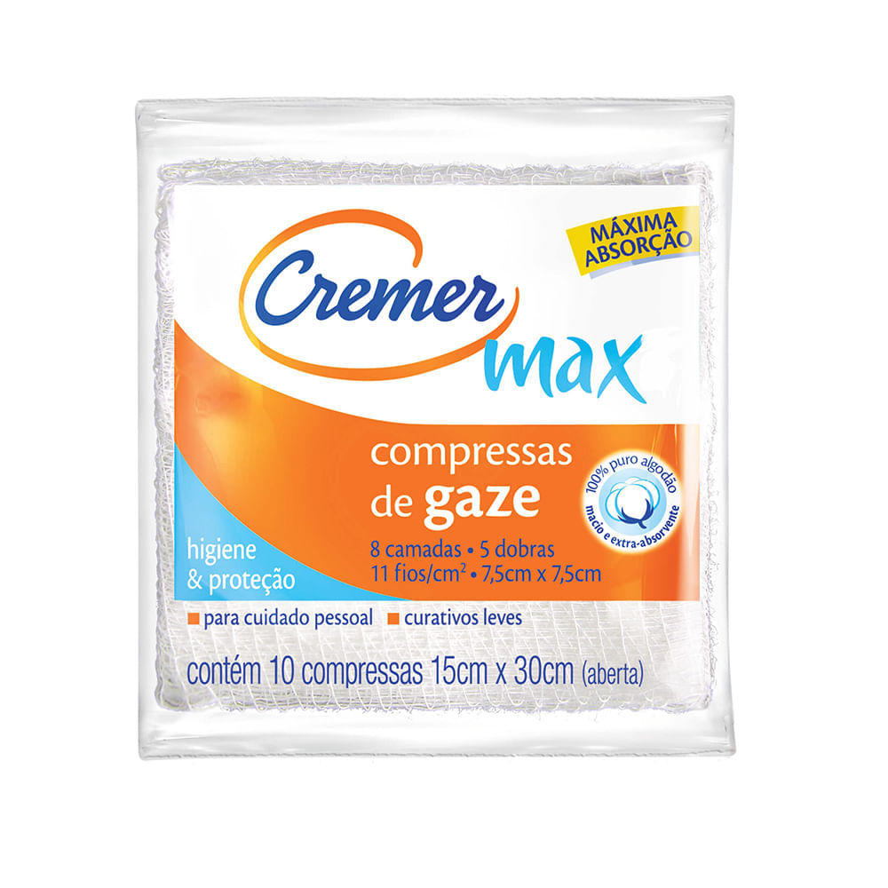 Encontraproduto.com.br - Compressa Gaze Estéril Cremer 10 Unidades