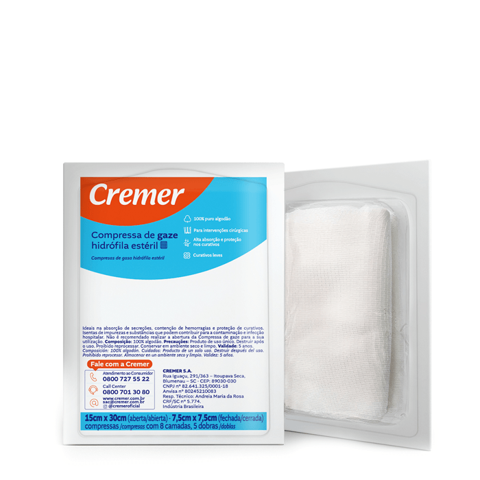 Encontraproduto.com.br - Compressa Gaze Estéril Cremer 10 Unidades