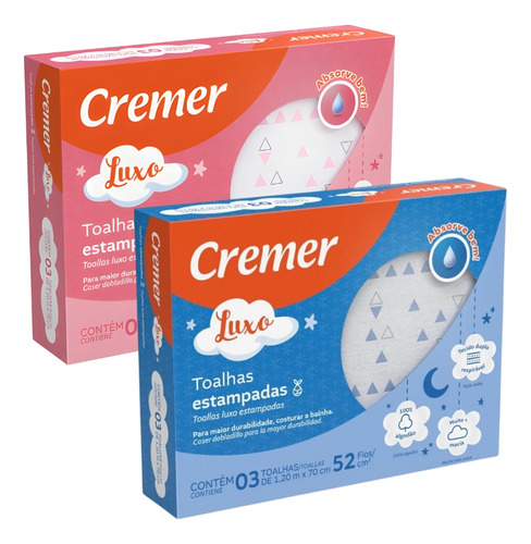 Encontraproduto.com.br - Toalha Cremer Luxo Estampa Feminina 3 Unidades