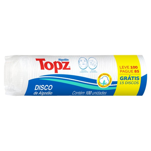 Encontraproduto.com.br - Algodão Topz Disco 100 unidades