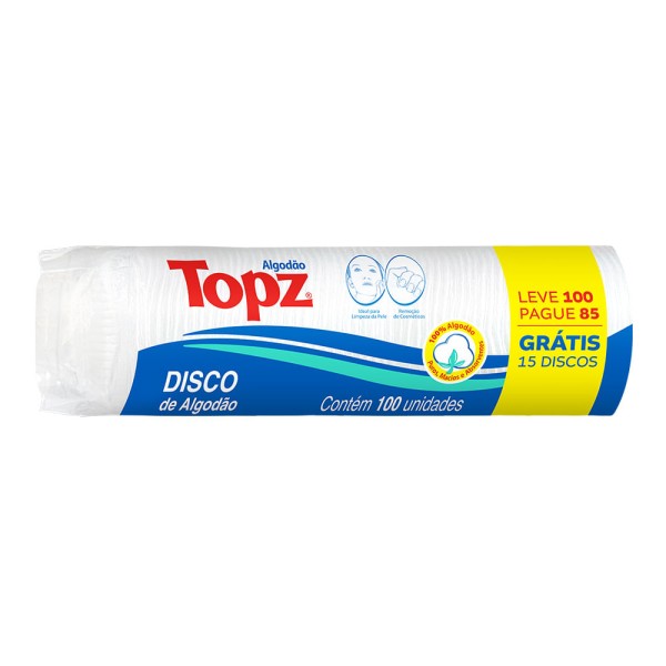 Encontraproduto.com.br - Algodão Topz Disco 100 unidades