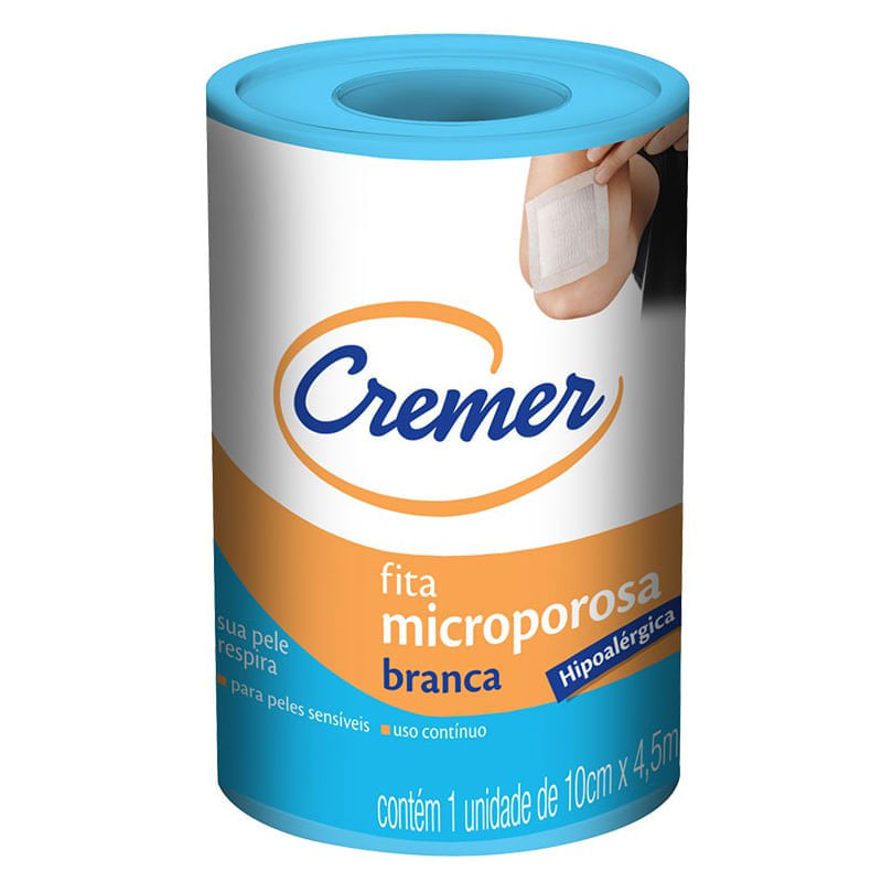 Encontraproduto.com.br - FITA MICROPOROSA CREMER BRANCA HIPOALERGICA 10X4,5M