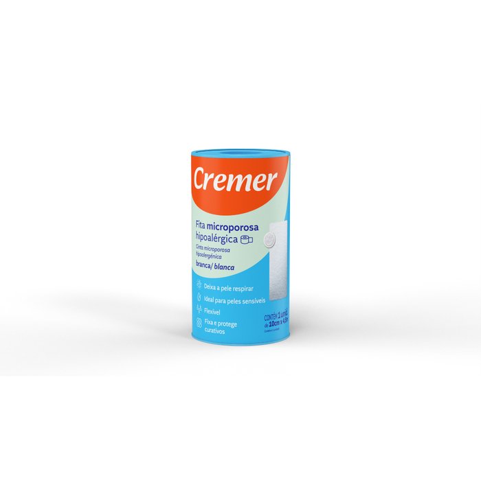 Encontraproduto.com.br - FITA MICROPOROSA CREMER BRANCA HIPOALERGICA 10X4,5M