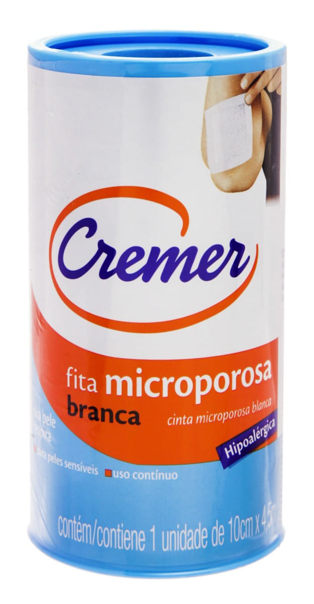 Encontraproduto.com.br - FITA MICROPOROSA CREMER BRANCA HIPOALERGICA 10X4,5M