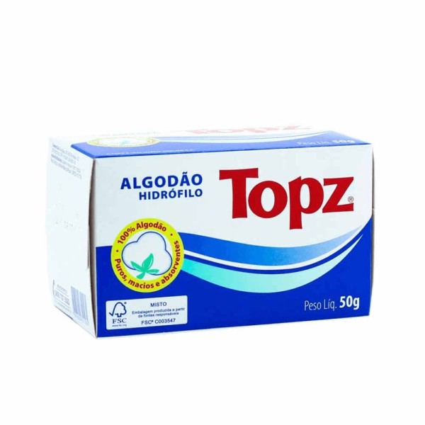 Encontraproduto.com.br - Algodao 50g Rolo - Topz