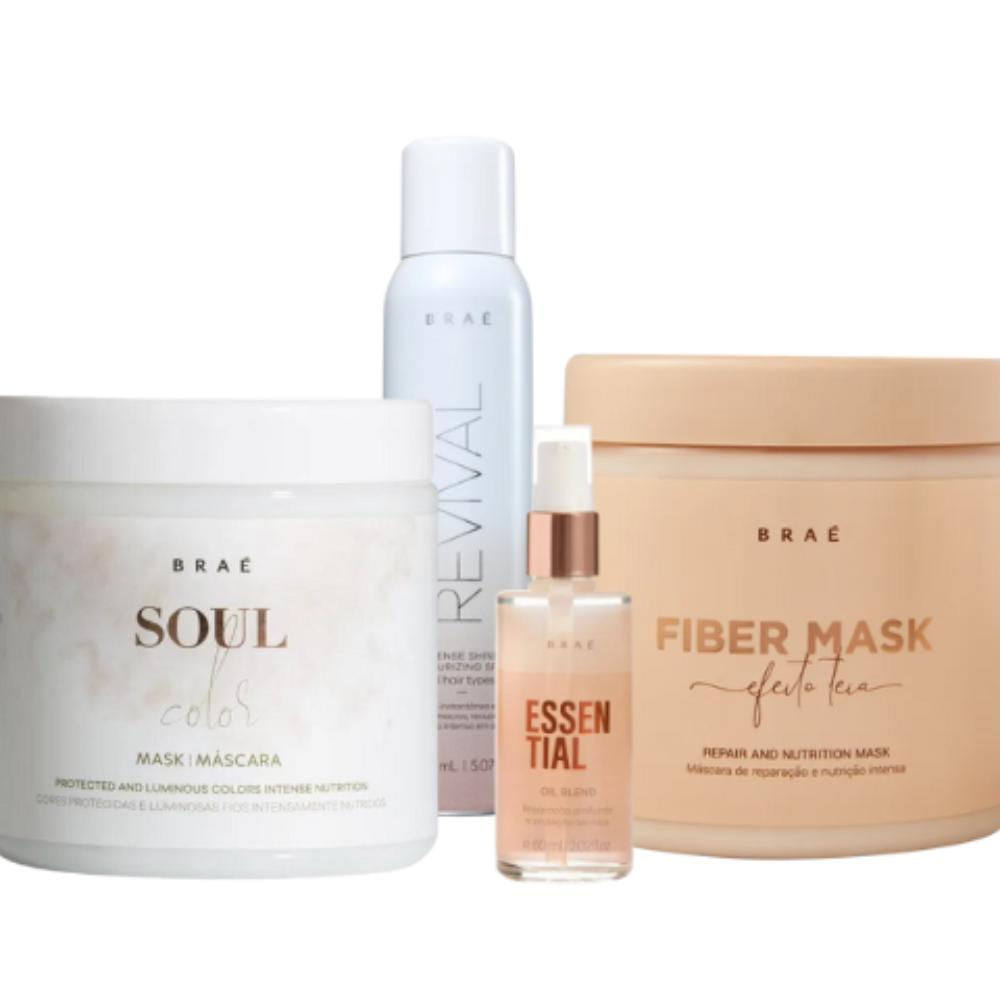 Braé Kit Mascara Soul Color Fiber Oil Blend Intense Completo