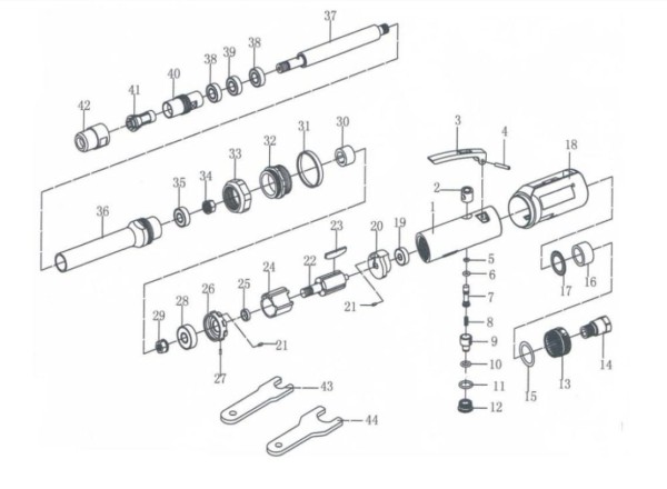 Encontraproduto.com.br - Retifica Pneumatica 1/4 0,3Hp Longa Prof Dr3-4852L Ldr2