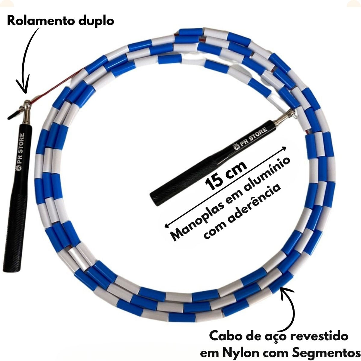 Encontraproduto.com.br - Corda De Pular Segmentada Profissional Cabo De Aço Freestyle Speed Rope cross training