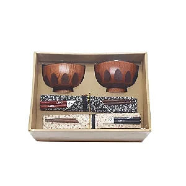 Encontraproduto.com.br - Kit comida japonesa em bambu marrom para 2 pessoas