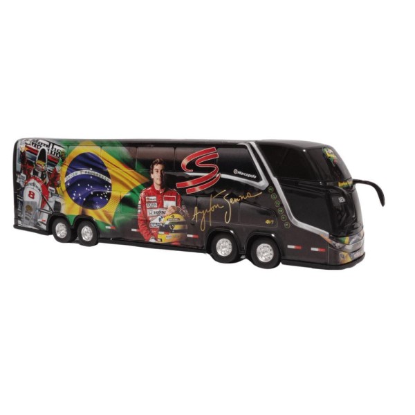 Brinquedo ônibus Miniatura Ayrton Senna 2 Andares