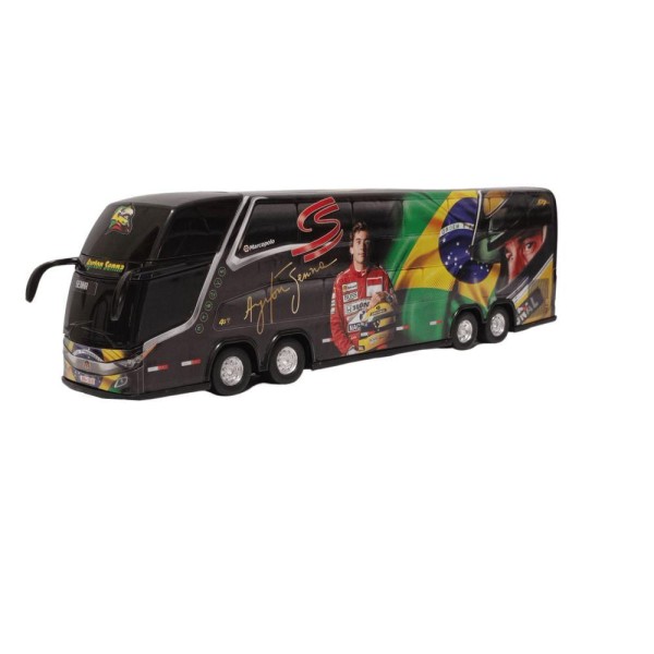 Carrinho Ônibus Miniatura Ayrton Senna 2 Andares