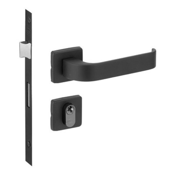 FECHADURA ODIN IMAB EXTERNA C/ CILINDRO CHAVE PEQUENA PRETA PRETO FOSCO PP 40MM