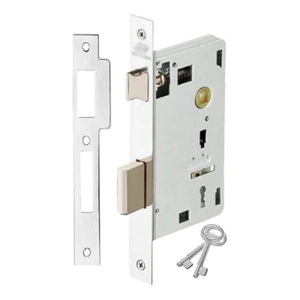 Encontraproduto.com.br - FECHADURA MALBA IMAB EXTERNA C/CILINDRO CROMADA QUADRADA CHAVE PEQUENA CR 55MM