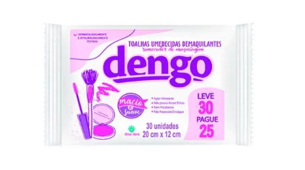 Encontraproduto.com.br - Toalhas Umedecidas Dengo Demaquilante com 30un