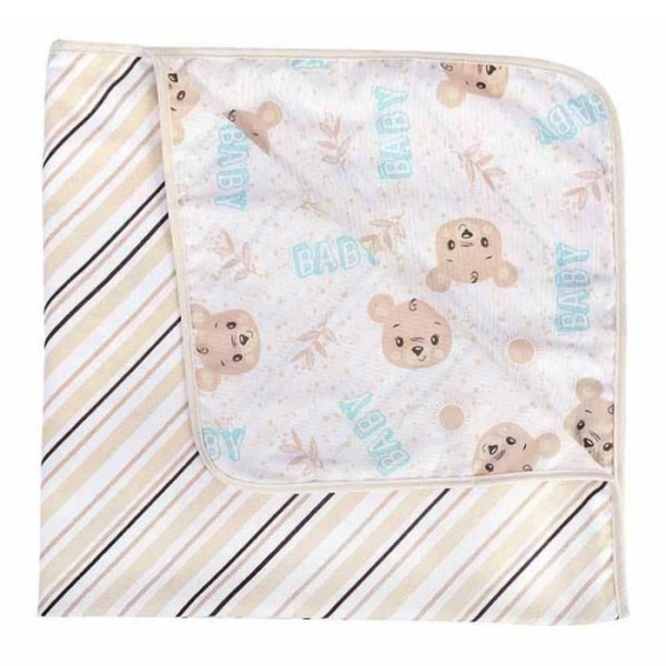 Manta Cueiro Dupla Face Baby Nice Bege 80cm x 80cm Minasrey