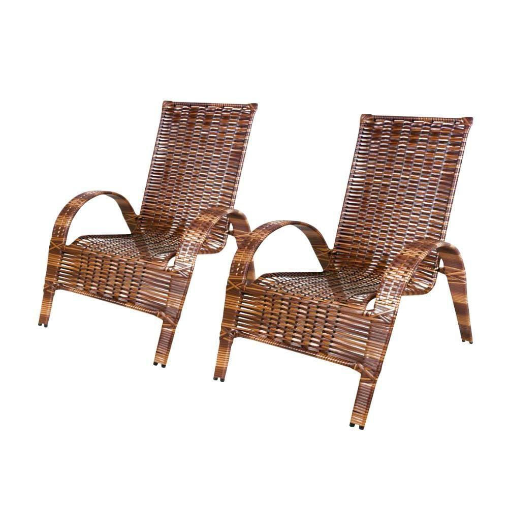 Encontraproduto.com.br - Conjunto 2 Cadeiras De área Externa Varanda E Jardim Em Junco Rei