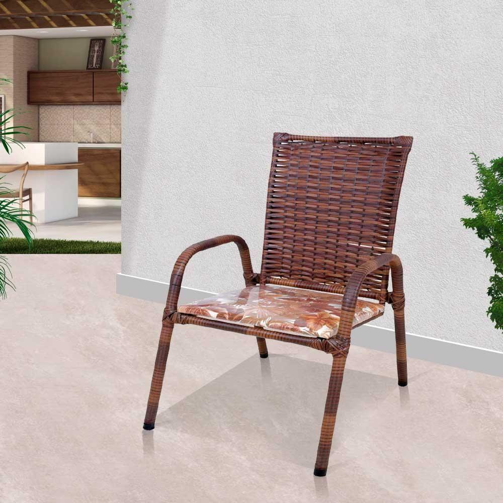 Encontraproduto.com.br - Cadeira Para área Externa E Varanda Estofada Em Junco