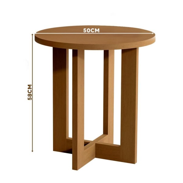Encontraproduto.com.br - Conjunto Mesa De Centro E Lateral Redondas Nature Jb Bechara