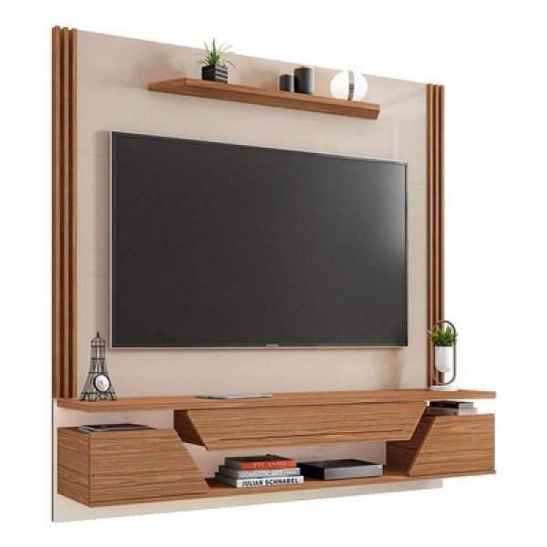Painel De Tv Ripado 60 Polegadas Off White Noce Afrodite 1.8 Shop Jm