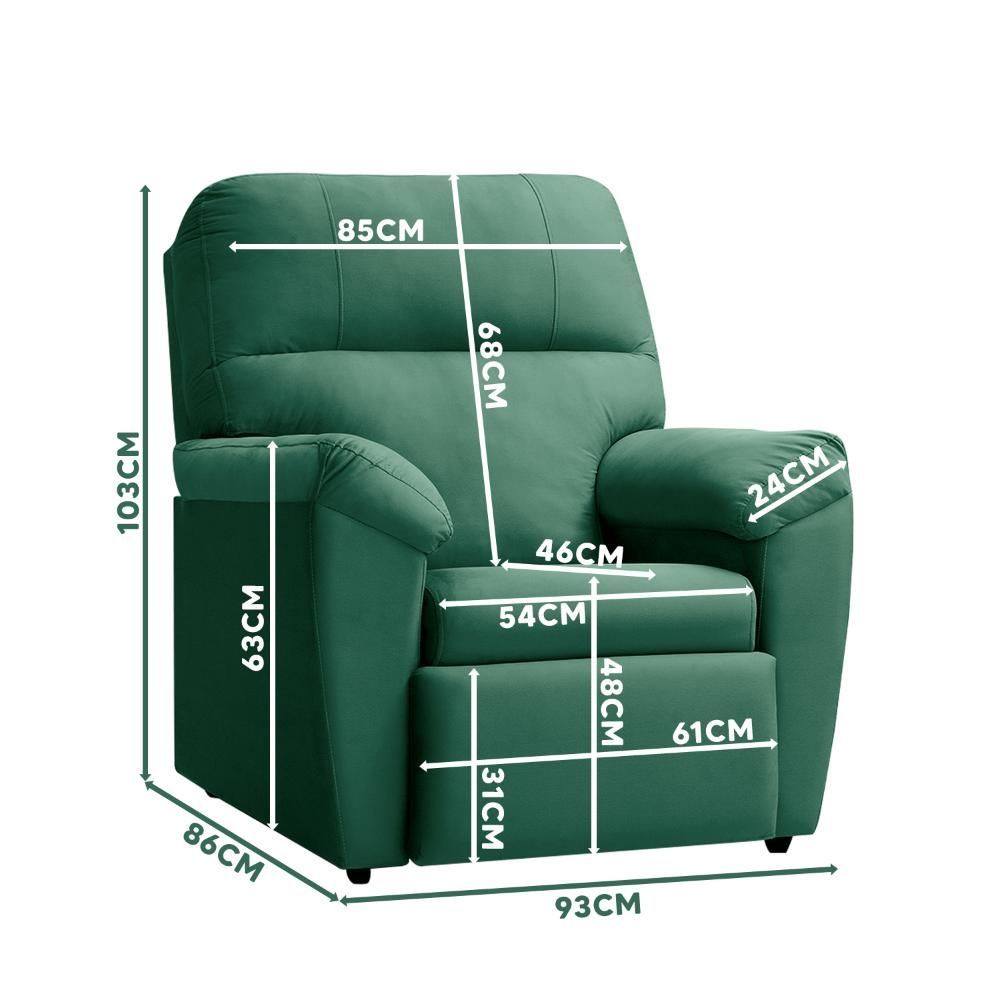 Encontraproduto.com.br - Poltrona Confortável Suede Verde água Lisboa Shop Jm