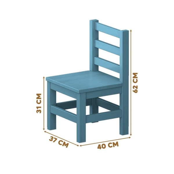 Encontraproduto.com.br - Mesinha Para Criança Infantil Retangular Com 4 Cadeiras Madeira Maciça Azul Nemargi