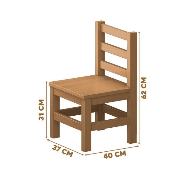 Encontraproduto.com.br - Mesinha Para Criança Infantil Retangular Com 4 Cadeiras Madeira Maciça Nogueira Nemargi