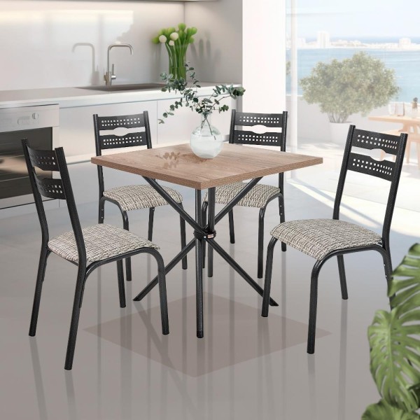 Encontraproduto.com.br - Mesa Ciplafe 0,68m Preto E Carvalho