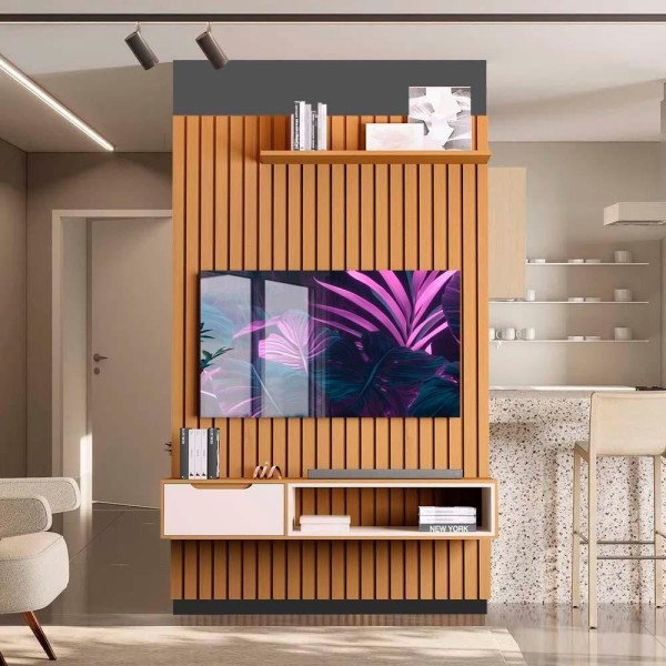 Home Ripado Para Tv Até 60 Polegadas Nature Pérola Foster Shop Jm