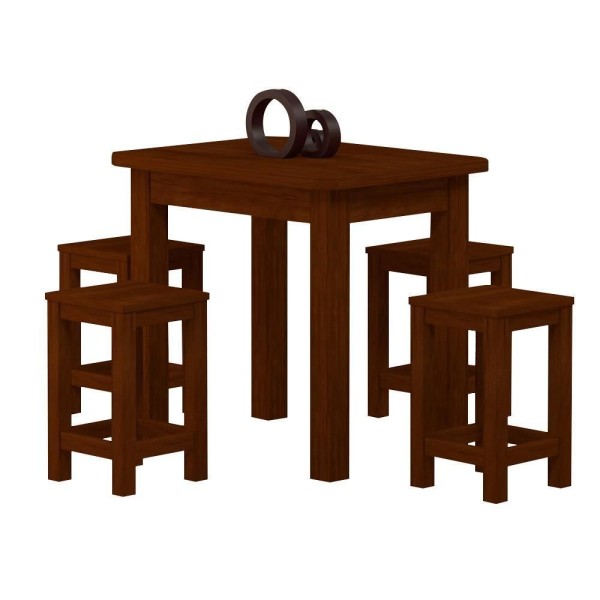 Encontraproduto.com.br - Mesa De Jantar Madeira Maciça 4 Lugares Safira Castanho