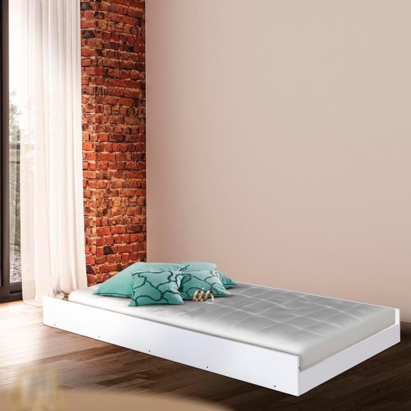 Encontraproduto.com.br - Cama Com Rodinhas Solteiro Branco Lázaro Jm Móveis