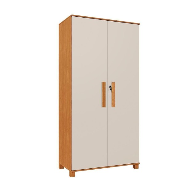 Encontraproduto.com.br - Armário Para Lavanderia 2 Portas Nature Off White Lones Jm Móveis