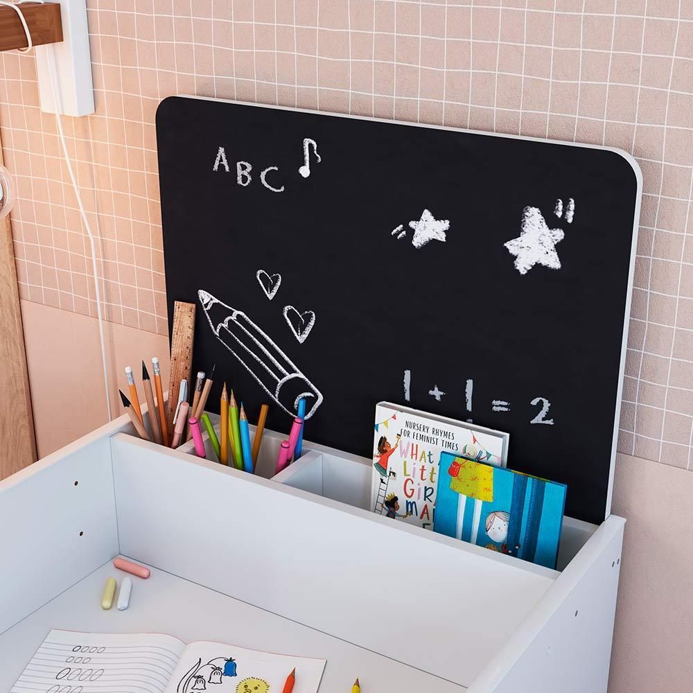 Encontraproduto.com.br - Mesa Infantil Com Banqueta Branco Le Petit Completa Móveis