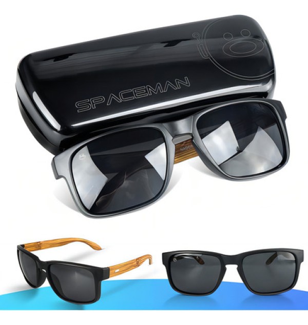 Encontraproduto.com.br - oculos sol proteção uv madeira marrom masculino + case qualidade premium lente preta presente casual